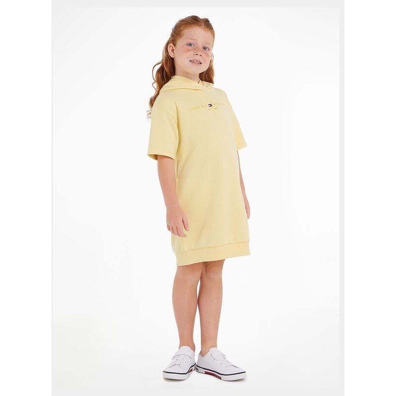 Παιδικό φόρεμα Tommy Hilfiger χρώμα: κίτρινο