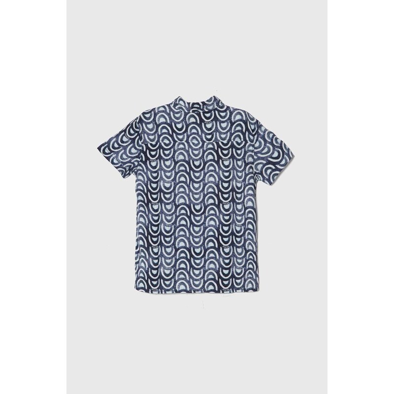 Παιδικό πουκάμισο από λινό μείγμα Guess χρώμα: ναυτικό μπλε