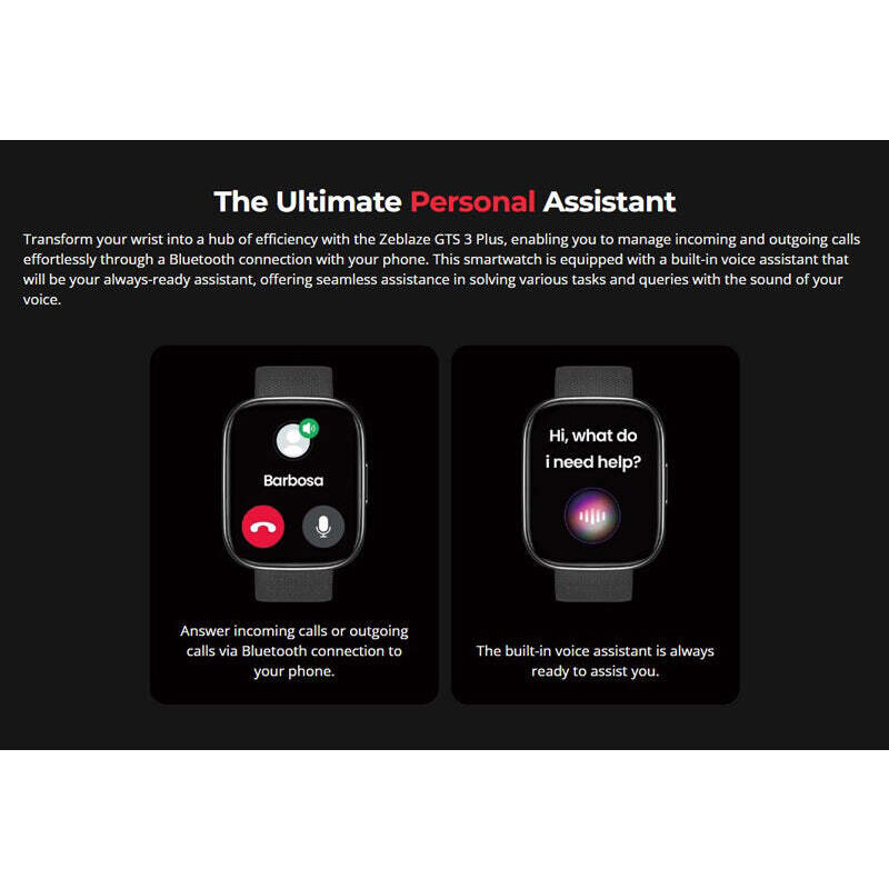 ZEBLAZE smartwatch GTS 3 Plus, heart rate, 2.15" AMOLED, IP68, μαύρο