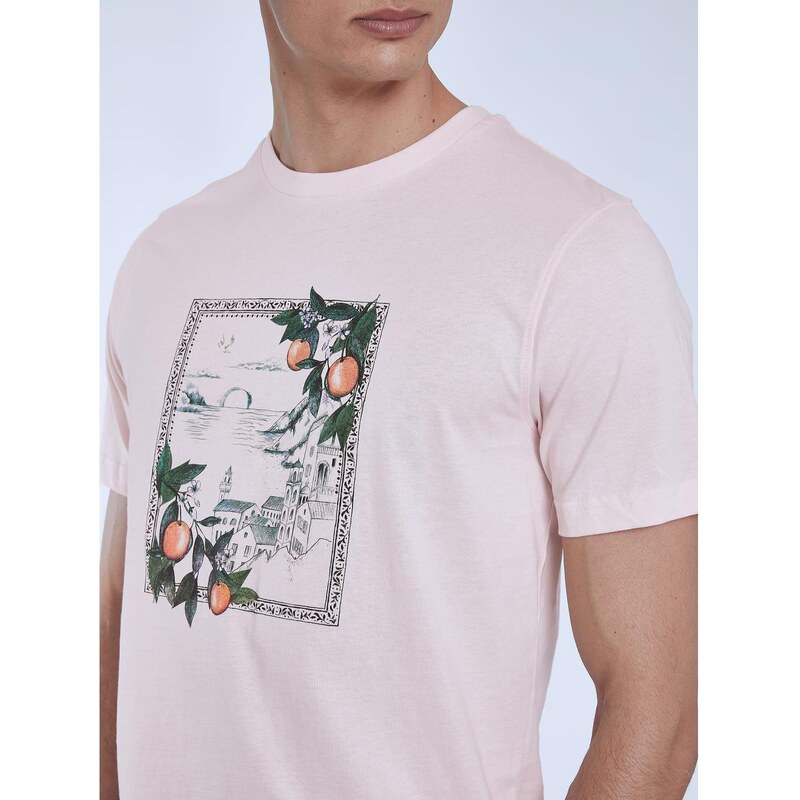 Celestino Unisex βαμβακερό t-shirt με στάμπα ροζ για Γυναίκα