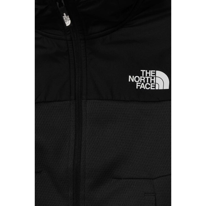 Παιδική μπλούζα The North Face MOUNTAIN ATHLETICS FULL ZIP HOODIE χρώμα: μαύρο, με κουκούλα