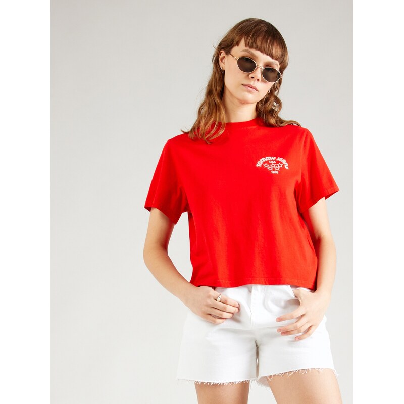 Tommy Jeans Μπλουζάκι κόκκινο / λευκό