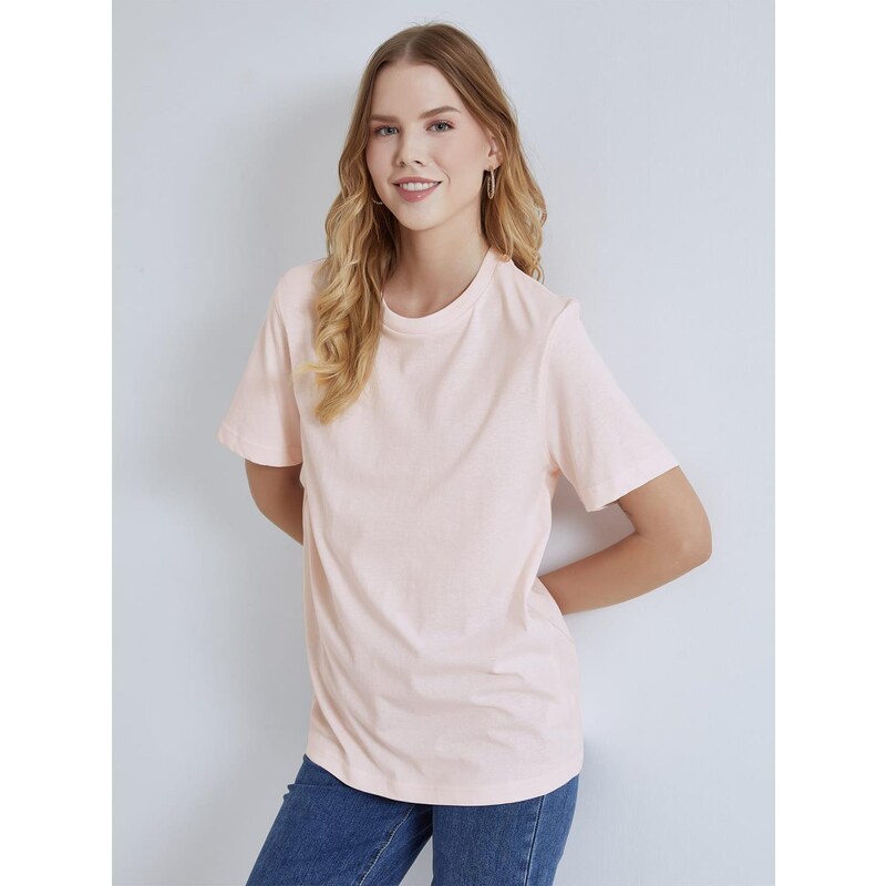 Celestino Unisex βαμβακερό t-shirt ροζ για Γυναίκα