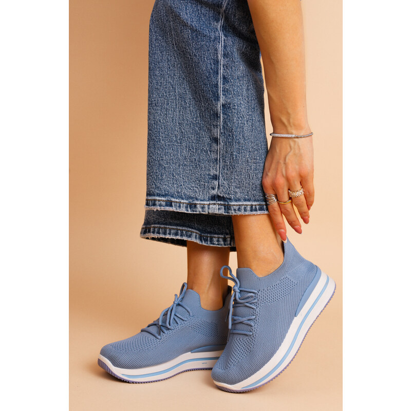 Ligglo Μπλε Δίπατα Sneakers σε Κάλτσα