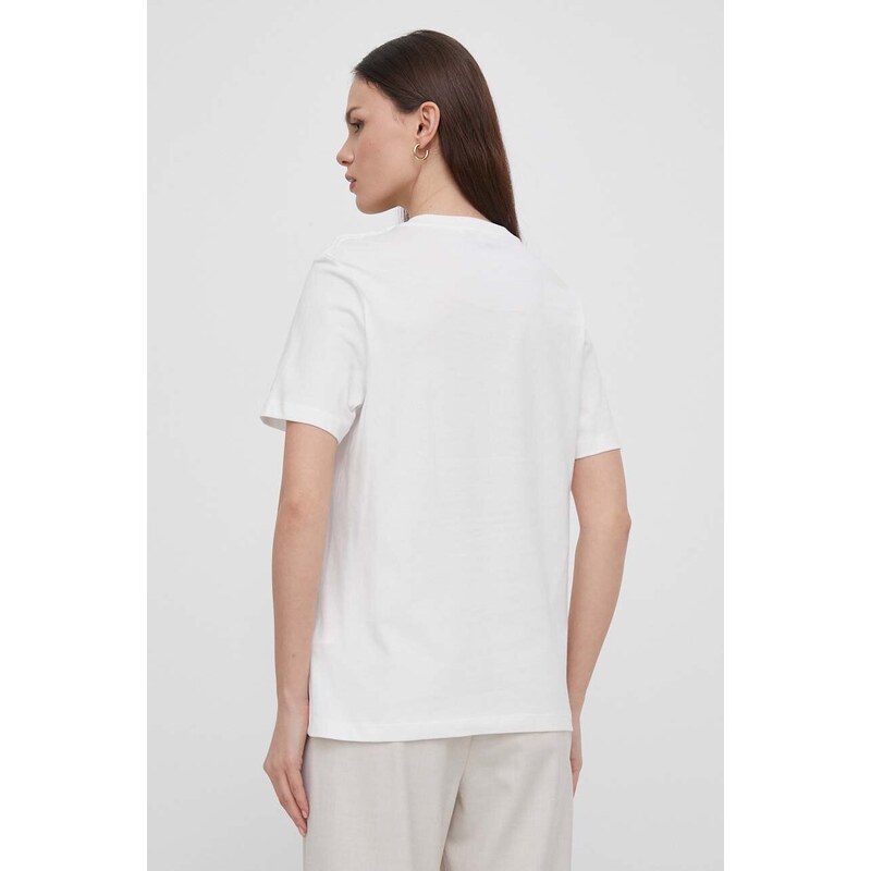 Βαμβακερό μπλουζάκι Tommy Hilfiger γυναικεία, χρώμα: μπεζ