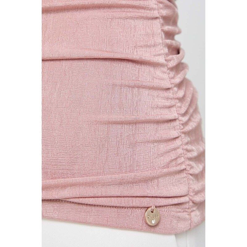 Μπλουζάκι Guess EMILY χρώμα: ροζ, W4GP17 KBEM0