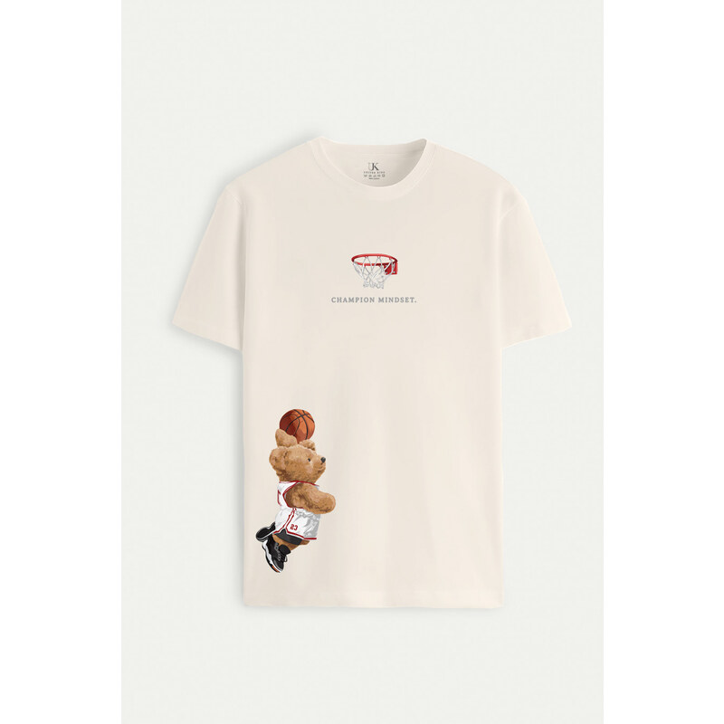 UnitedKind Champion Mindset Teddy, T-Shirt σε εκρού χρώμα