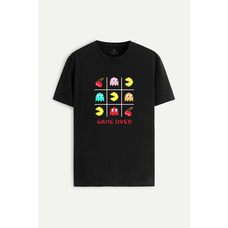 UnitedKind Retro Game Over, T-Shirt σε μαύρο χρώμα
