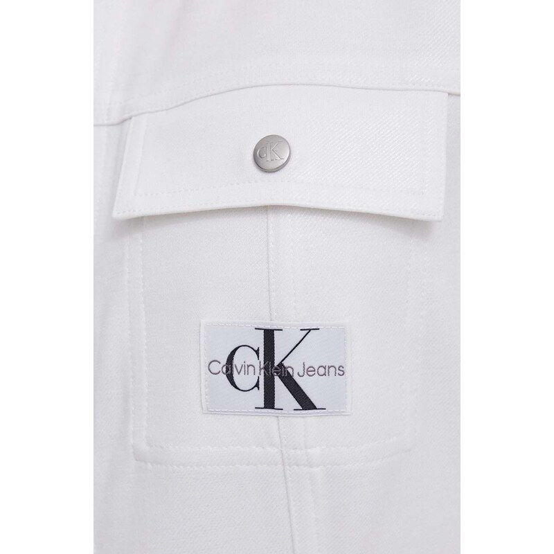 Πουκάμισο Calvin Klein Jeans χρώμα: άσπρο
