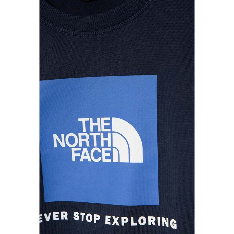 Παιδική βαμβακερή μπλούζα The North Face REDBOX CREW χρώμα: ναυτικό μπλε