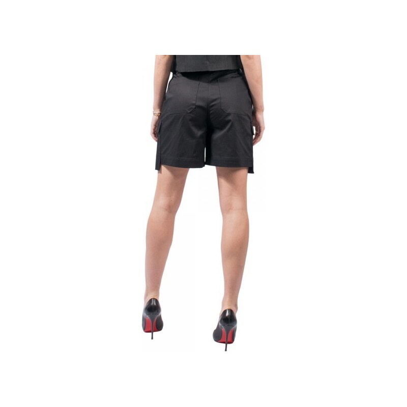 4Tailors Heather Belted Shorts (SS24-008 BLACK)