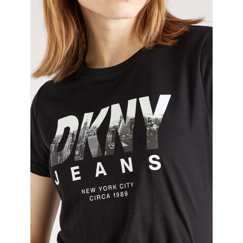 DKNY Μπλουζάκι γκρι / μαύρο / λευκό
