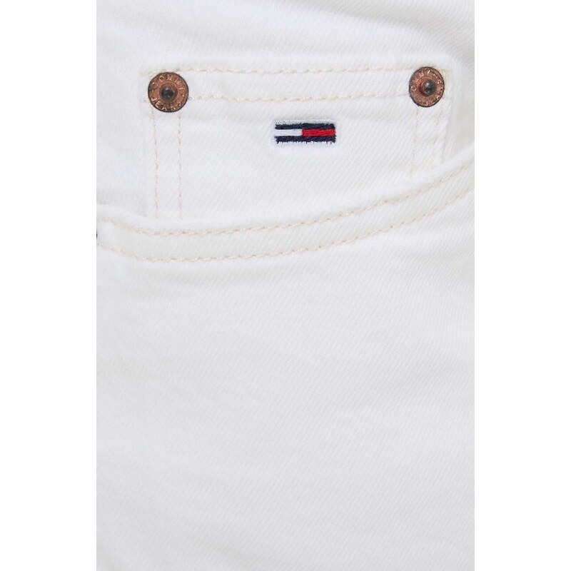 Τζιν φούστα Tommy Jeans χρώμα: άσπρο