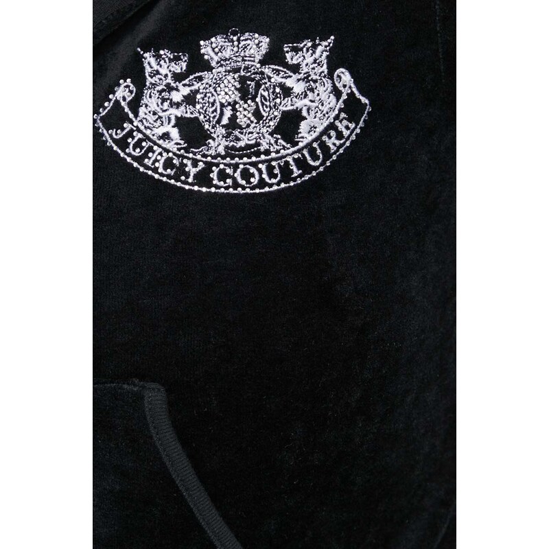 Μπλούζα Juicy Couture χρώμα: μαύρο, με κουκούλα