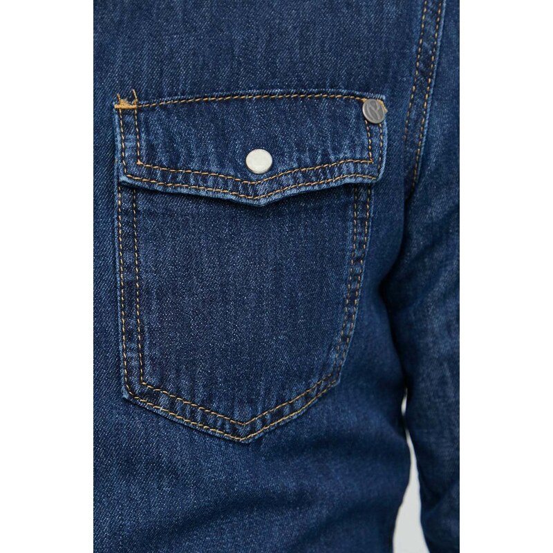 Τζιν πουκάμισο Pepe Jeans ανδρικό, χρώμα: ναυτικό μπλε