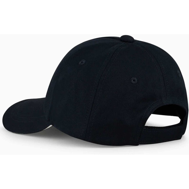 Emporio Armani Καπέλο μπλε σκούρο βαμβακερό