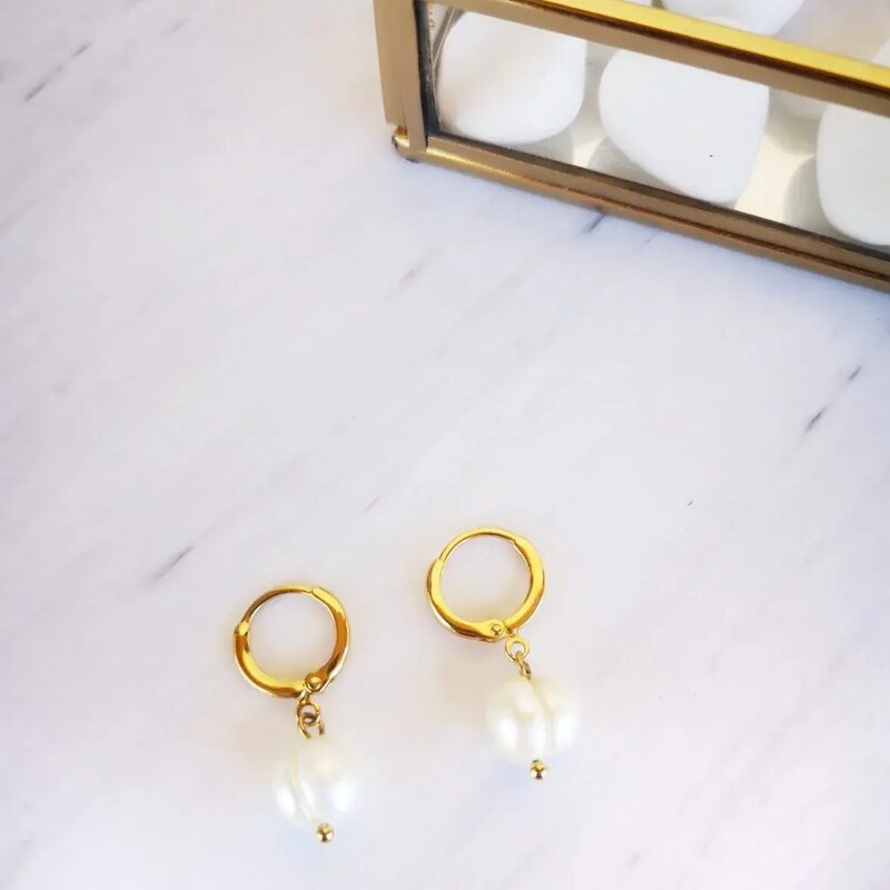 Gkstores Pearl Hoops