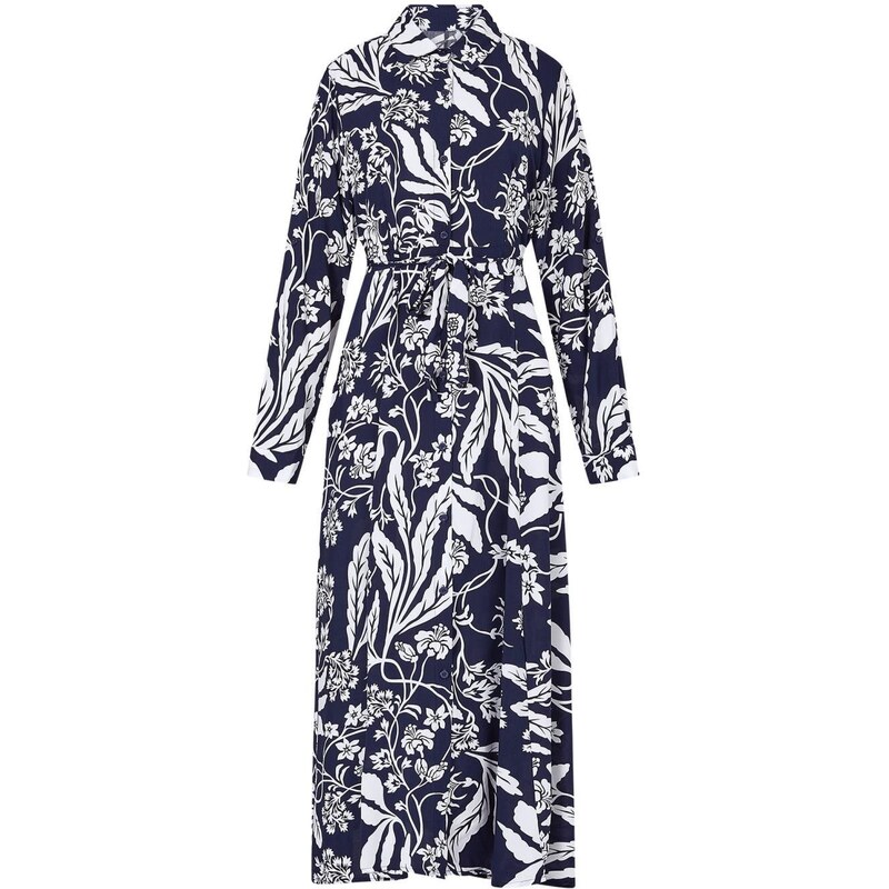Celestino Σεμιζιέ maxi φόρεμα με ζώνη σκουρο μπλε για Γυναίκα