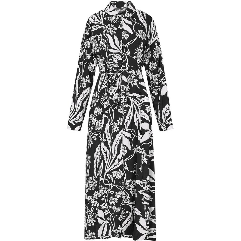 Celestino Σεμιζιέ maxi φόρεμα με ζώνη μαυρο για Γυναίκα