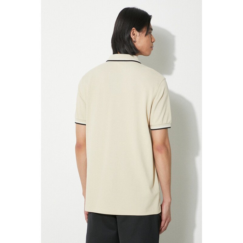 Βαμβακερό μπλουζάκι πόλο Fred Perry Twin Tipped Shirt χρώμα: μπεζ, M3600.U87