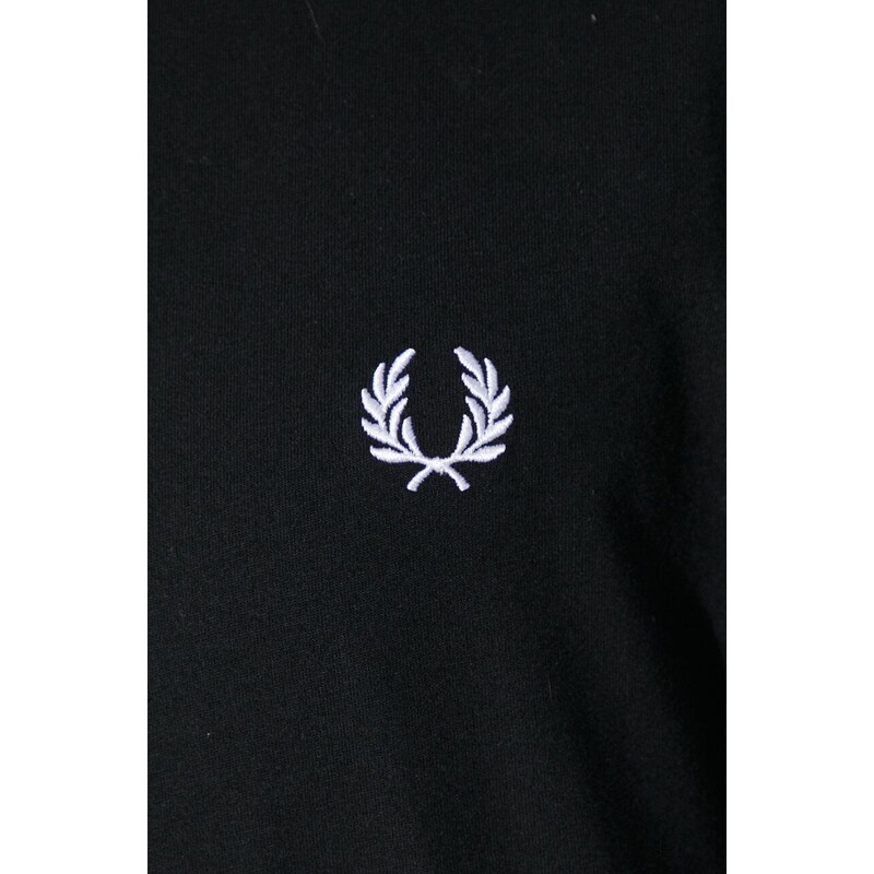 Βαμβακερό μπλουζάκι Fred Perry Rear Powder Laurel Graphic Tee ανδρικό, χρώμα: μαύρο, M7784.102