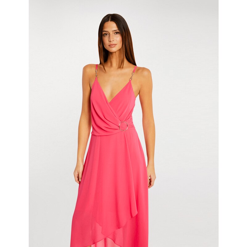 Φόρεμα Midi με Τιράντες Morgan Medium Pink