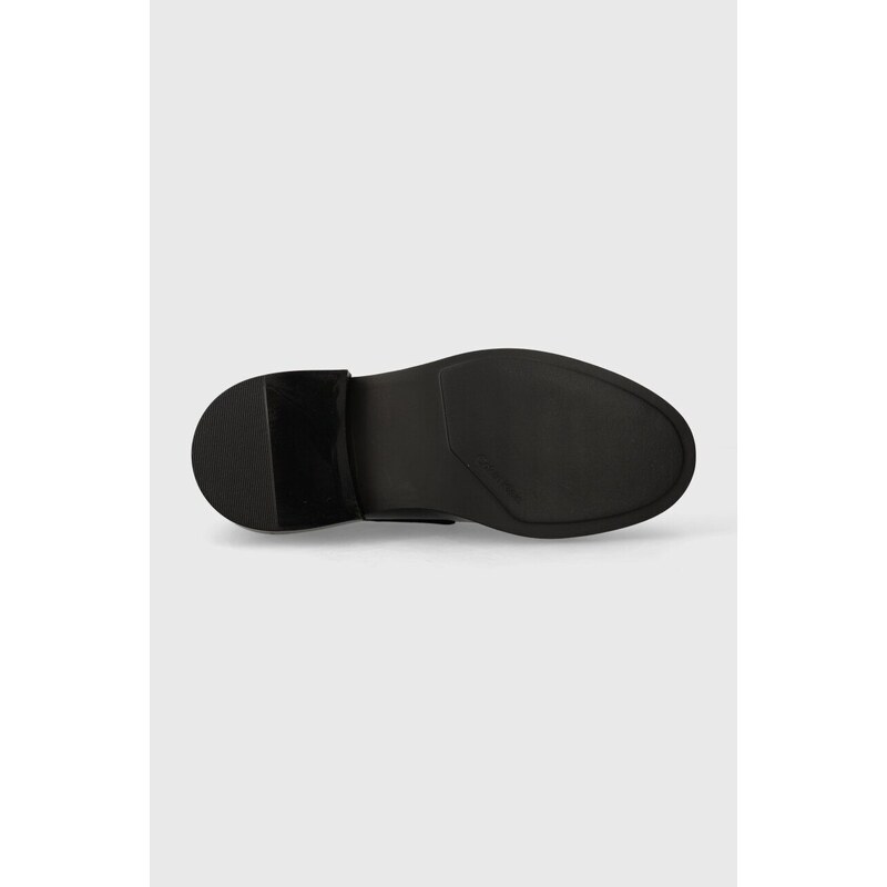 Δερμάτινα μοκασίνια Calvin Klein MOCCASIN CLEAN χρώμα: μαύρο, HM0HM01375