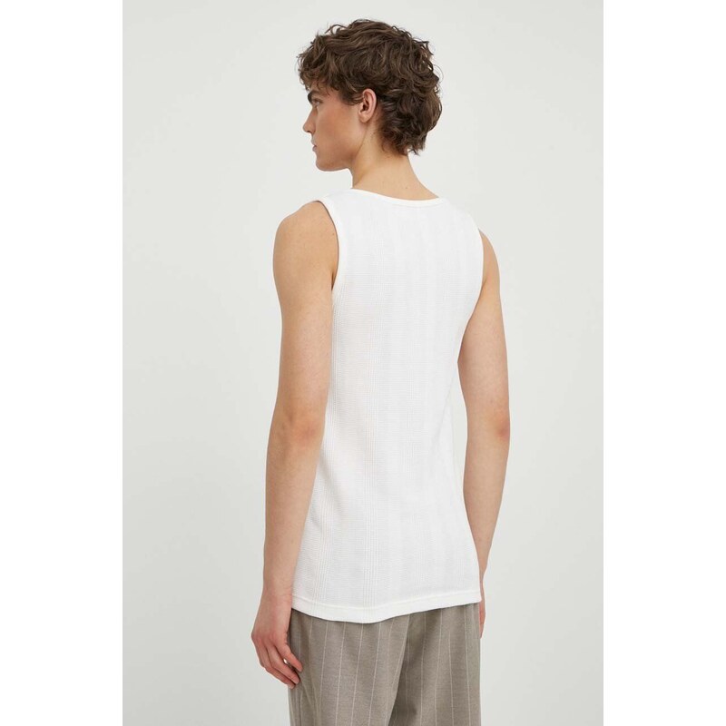 Βαμβακερό μπλουζάκι Samsoe Samsoe SALARS ανδρικό, χρώμα: άσπρο, M24100080