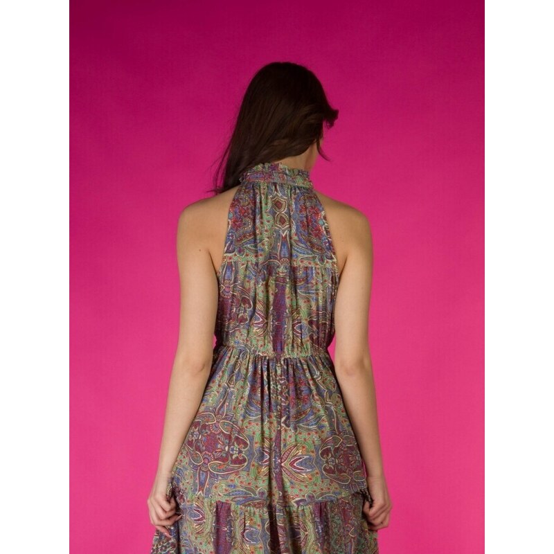 OBI Φόρεμα Γυναικείο με Print - Μπορντό - 016001