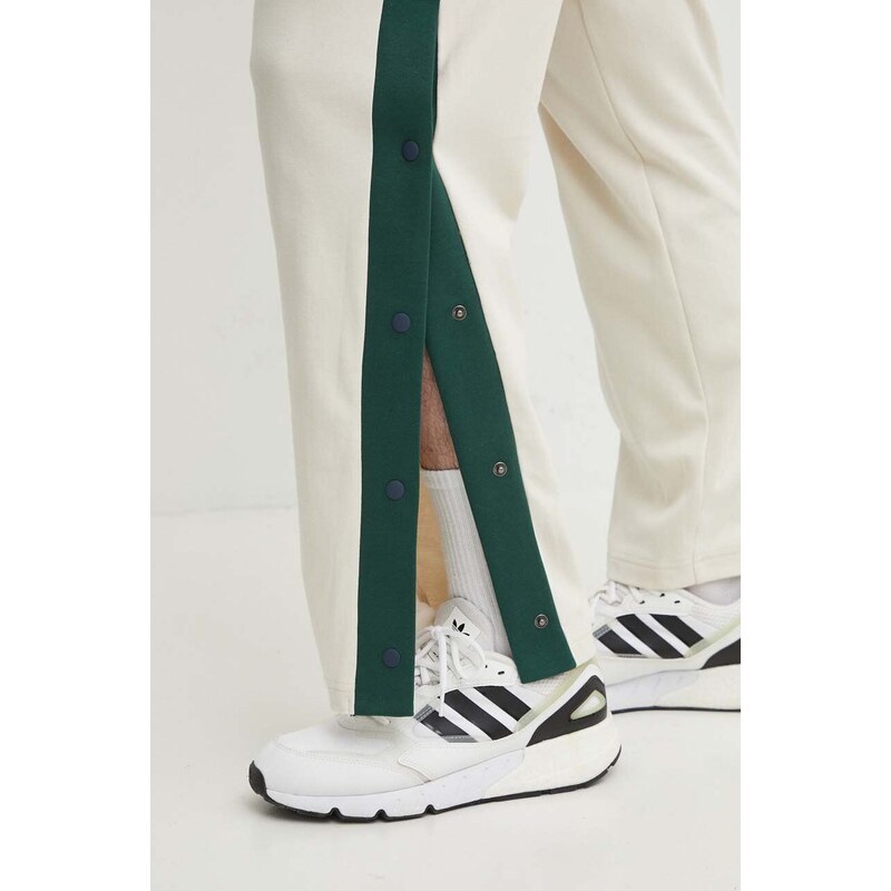 Βαμβακερό παντελόνι New Balance χρώμα: μπεζ, MP41504LIN