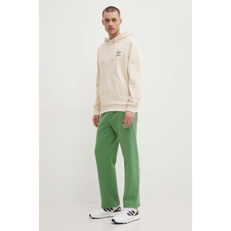 Βαμβακερό παντελόνι adidas Originals χρώμα: πράσινο, IR9328