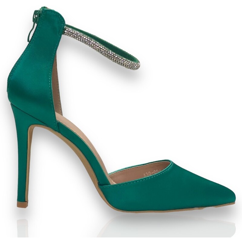 Famous Shoes Γυναικείες γόβες σε πράσινο χρώμα