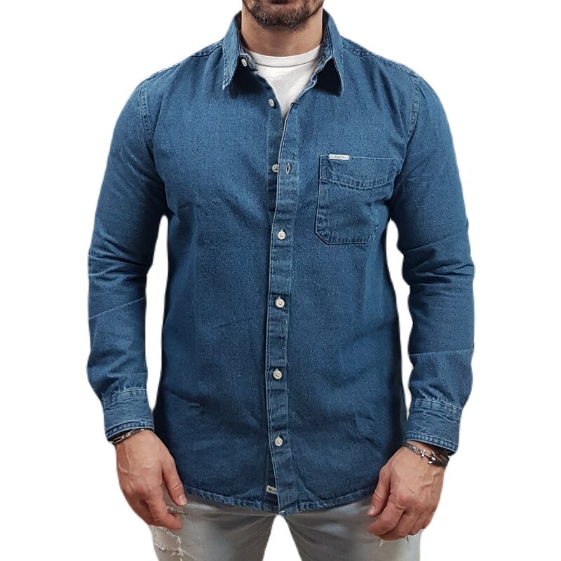 Rebase - 241-RDS-588 - Denim Shirt - Denim Blue - Slim Fit - πουκάμισο