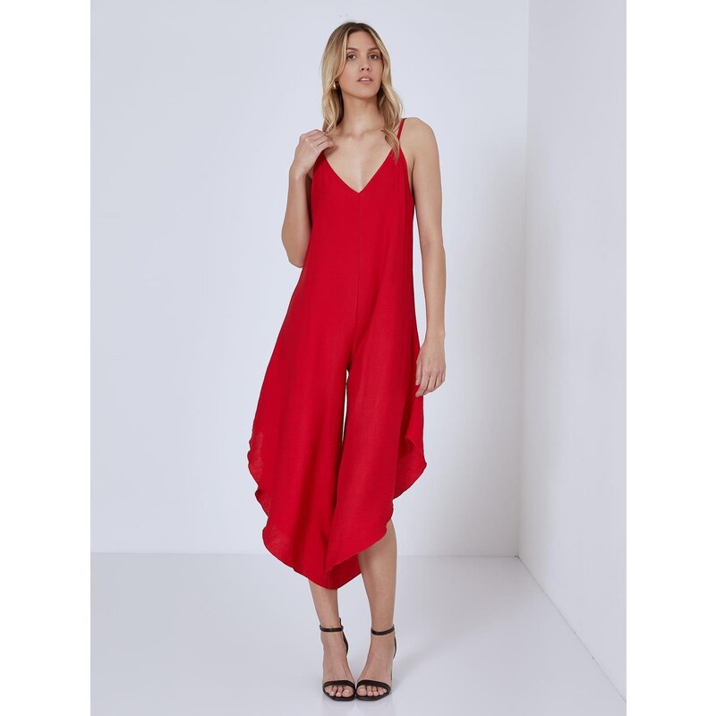 Celestino Ολόσωμη φόρμα με ανοίγματα στο πλάι κοκκινο για Γυναίκα