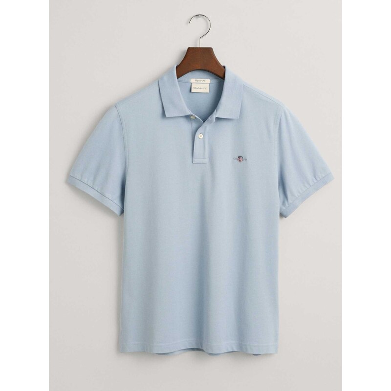 Gant Polo μπλούζα κανονική γραμμή dove blue βαμβακερό