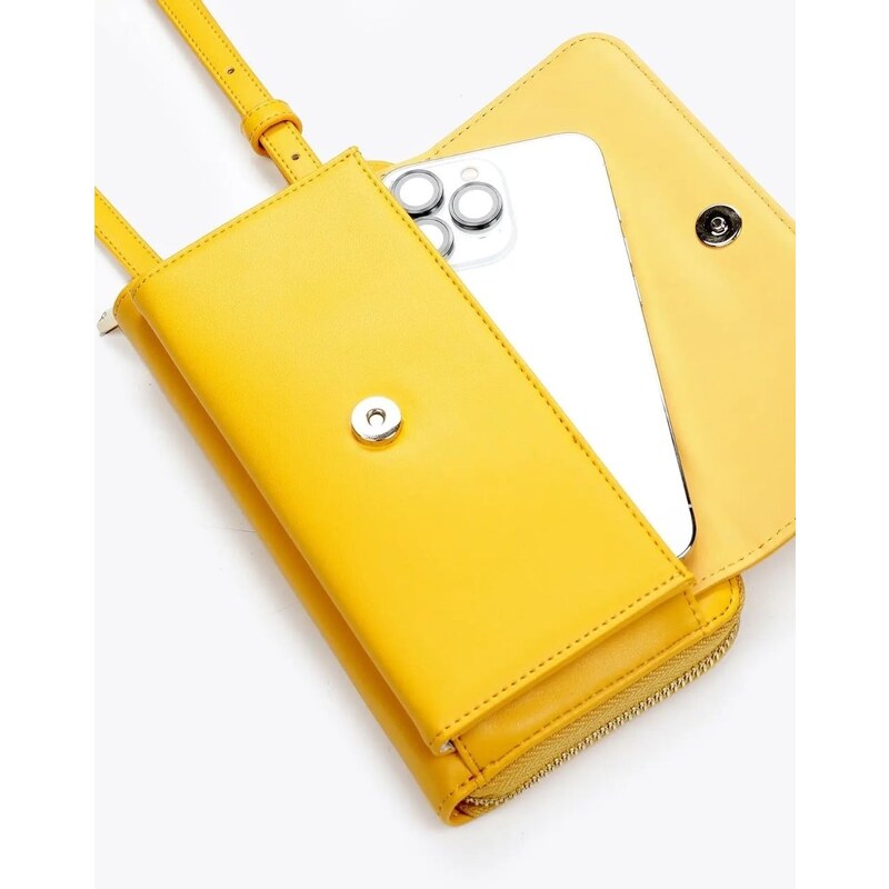 Axel Χιαστί θήκη κινητού LUCILLE με ενσωματωμένο πορτοφόλι Κίτρινο