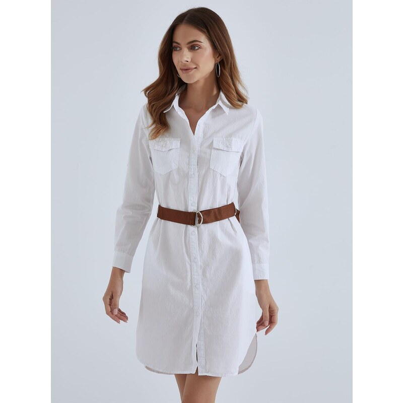 Celestino Ασύμμετρο φόρεμα με ζώνη λευκο για Γυναίκα
