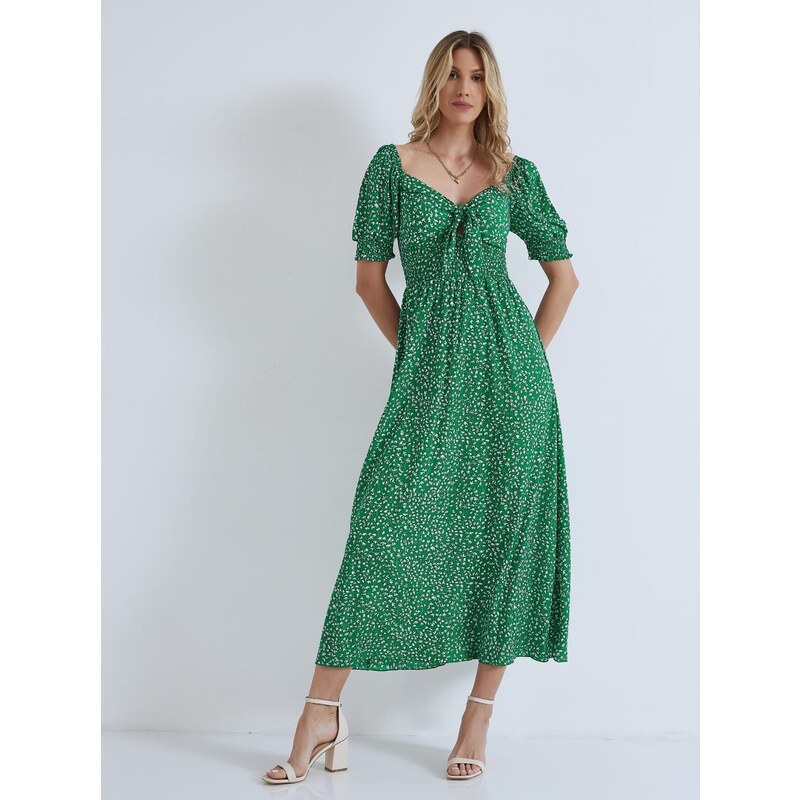 Celestino Φόρεμα με δέσιμο πρασινο για Γυναίκα