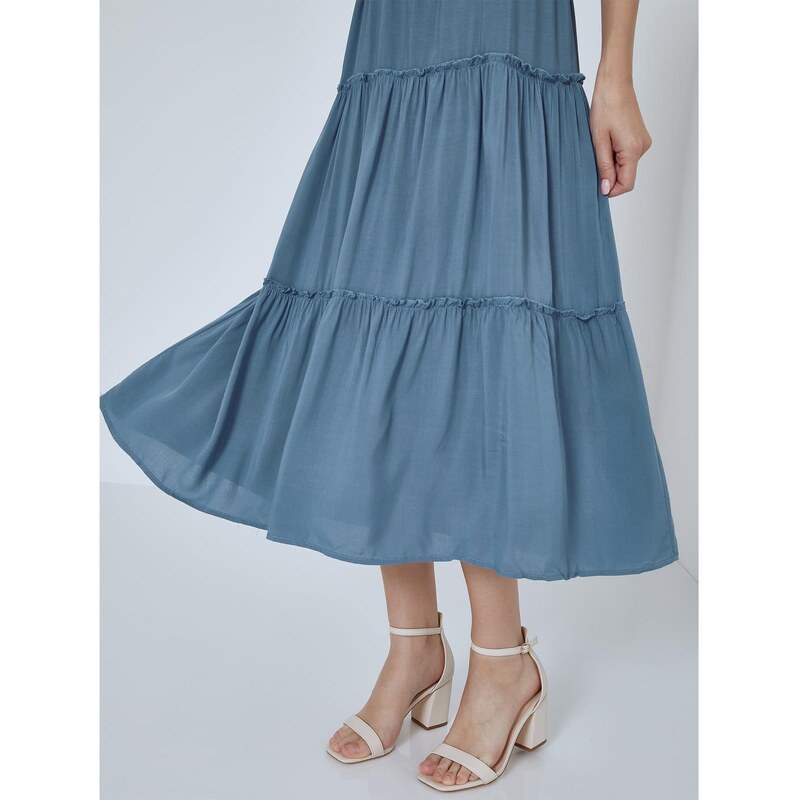 Celestino Μονόχρωμο φόρεμα με ακάλυπτους ώμους μπλε ραφ για Γυναίκα