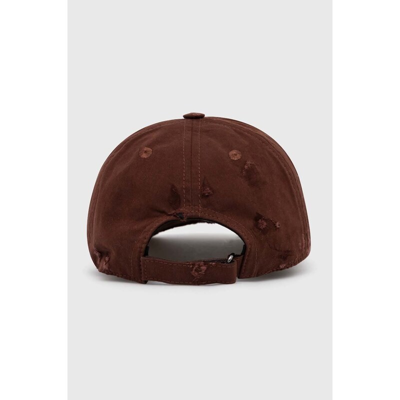 Καπέλο 424 Distressed Baseball Hat χρώμα: καφέ, FF4SMY01CP-TE003.770