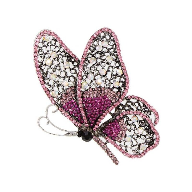 PerfectDress.gr vintage καρφίτσα delicate butterfly pink