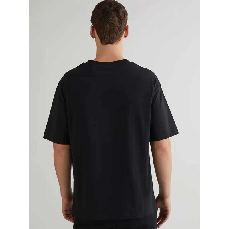Gant T-shirt κανονική γραμμή μαύρο βαμβακερό