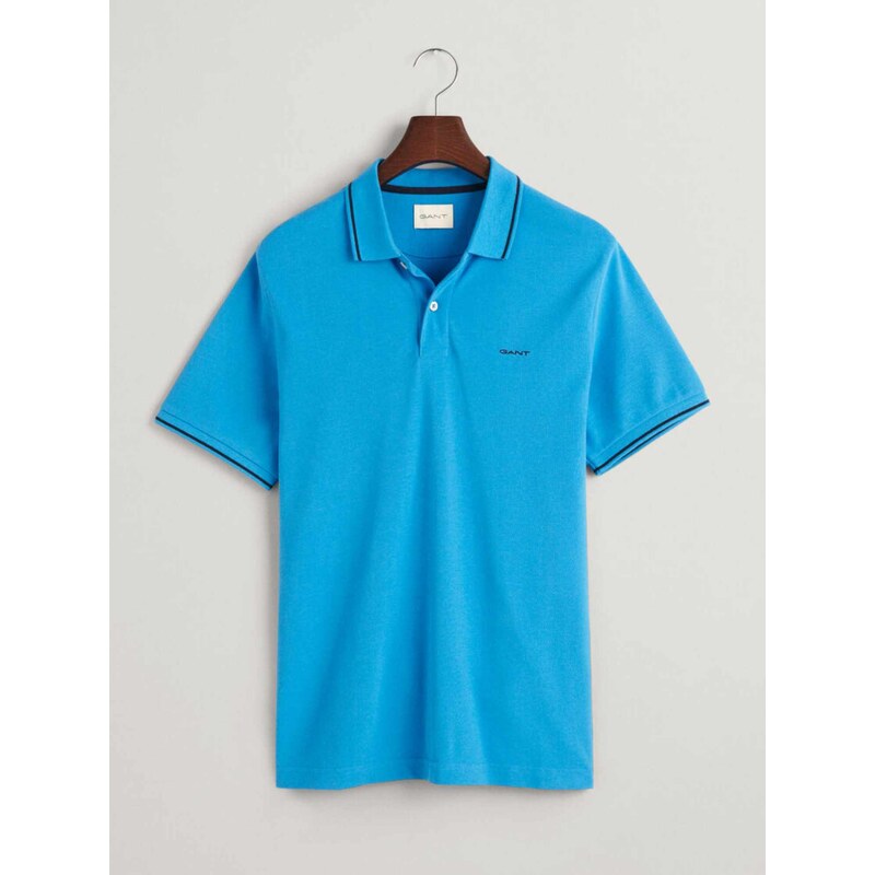 Gant Polo μπλούζα κανονική γραμμή γαλάζιο βαμβακερό