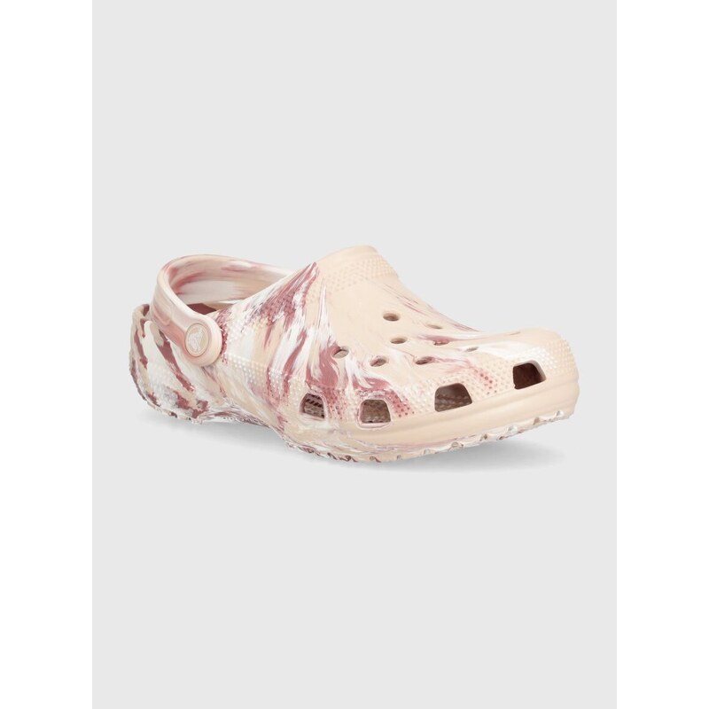 Παντόφλες Crocs Classic Marbled Clog χρώμα: ροζ, 206867