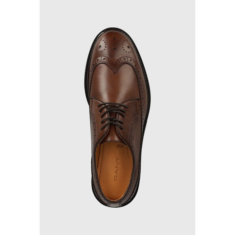 Δερμάτινα κλειστά παπούτσια Gant Bidford χρώμα: καφέ, 28631465.G45