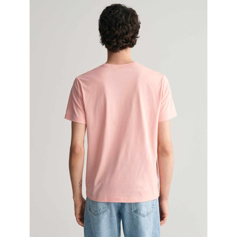 Gant T-shirt κανονική γραμμή ροζ βαμβακερό
