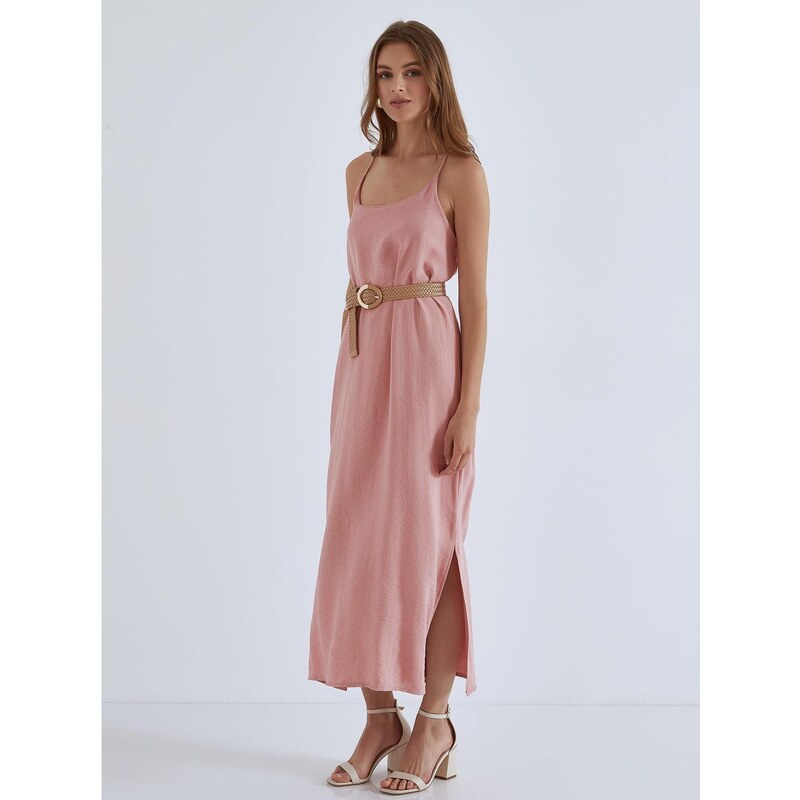 Celestino Maxi φόρεμα με χιαστί πλάτη σκουρο ροζ για Γυναίκα