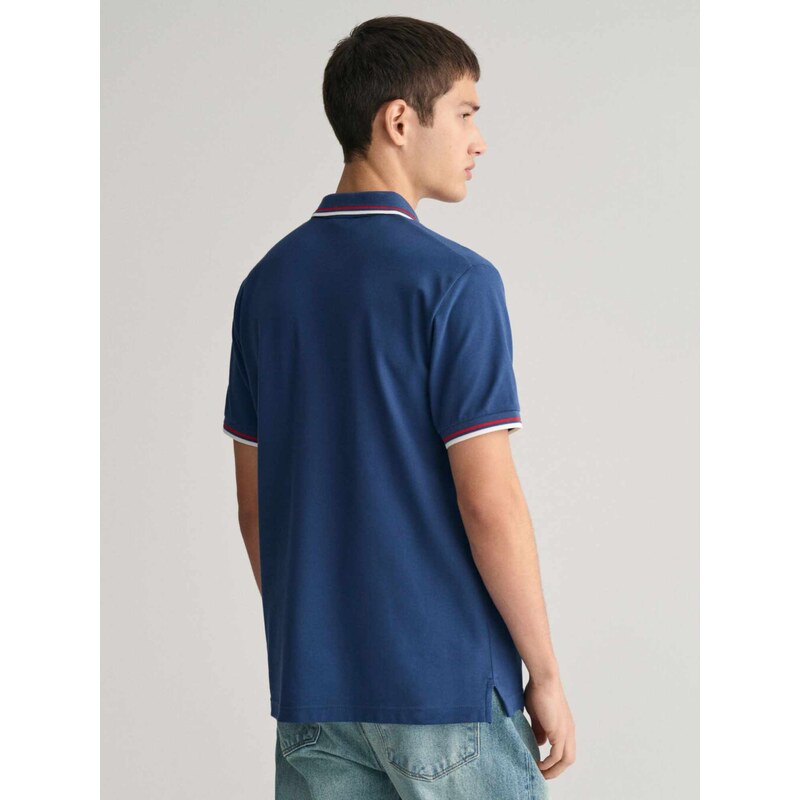Gant Polo μπλούζα κανονική γραμμή μπλε βαμβακερό