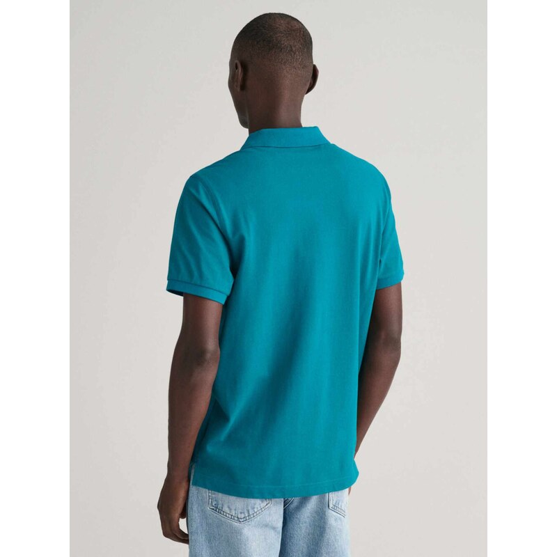 Gant Polo μπλούζα κανονική γραμμή ocean turquoise βαμβακερό