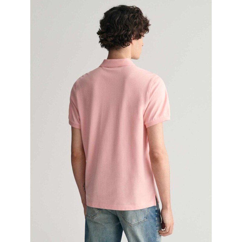 Gant Polo μπλούζα κανονική γραμμή ροζ βαμβακερό